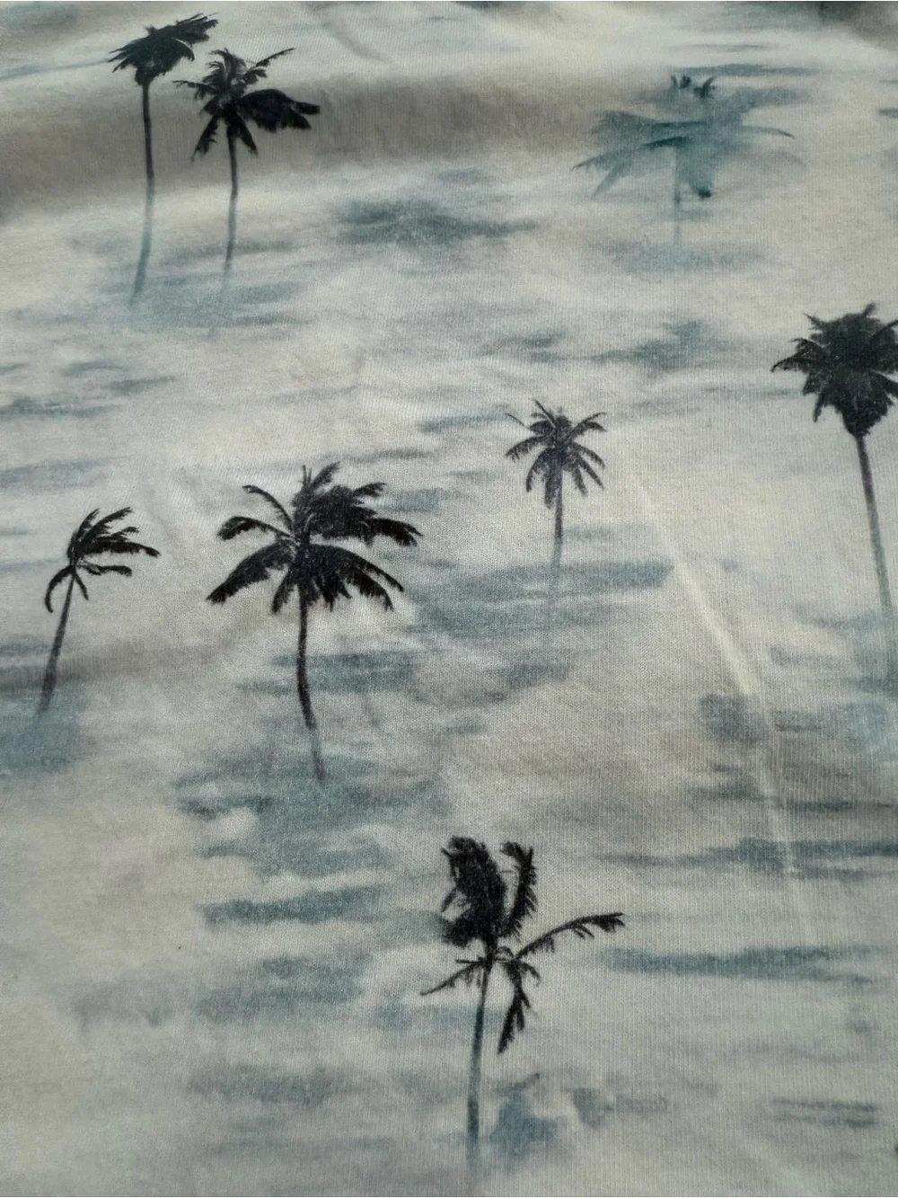 4-5Y Short Sleeve Palm Tree Tee - Light Blue